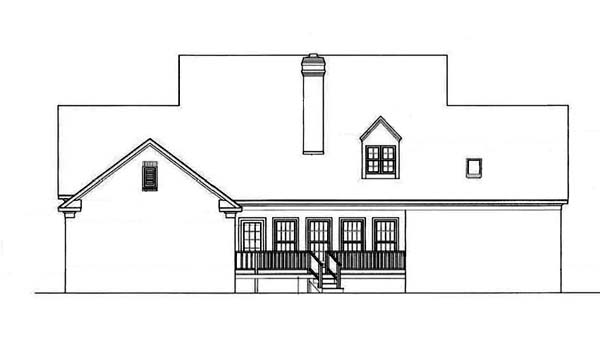 Country Rear Elevation of Plan 65907