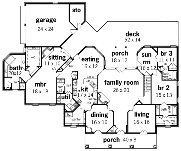 Country One-Story Level One of Plan 65912
