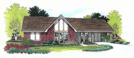 One-Story Ranch Elevation of Plan 65914