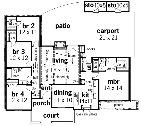 One-Story Level One of Plan 65924