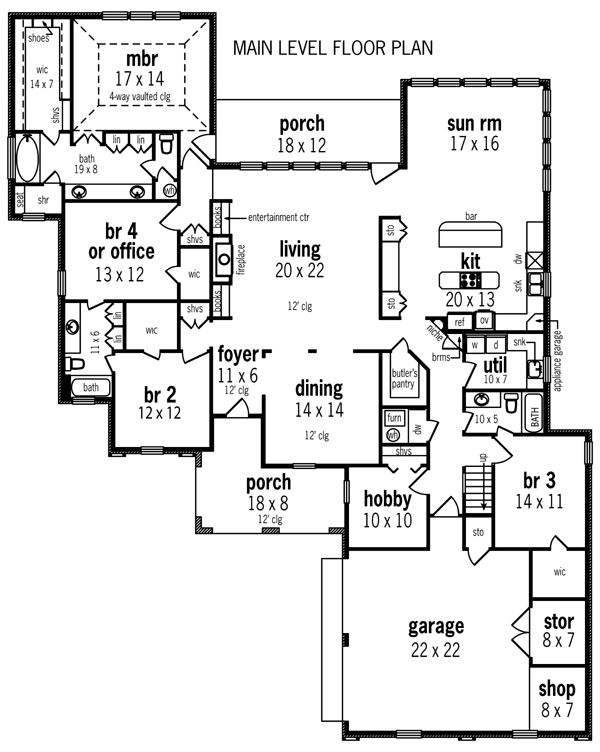 One-Story Level One of Plan 65933