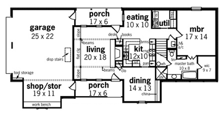 House Plan 65939 First Level Plan