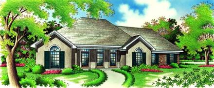 Colonial Country European Elevation of Plan 65961