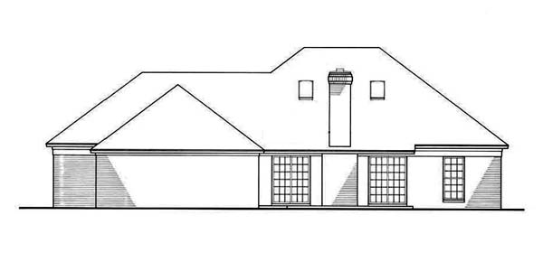 Colonial Country European Rear Elevation of Plan 65961