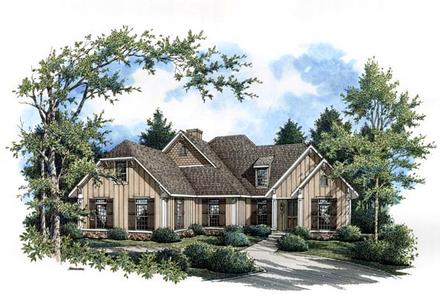 Country Craftsman Southern Traditional Elevation of Plan 65962