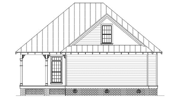 Cottage Country Southern Rear Elevation of Plan 65966