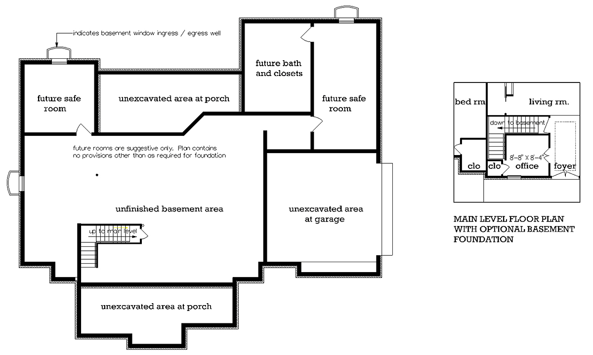 Traditional Lower Level of Plan 65971