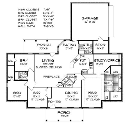 House Plan 65972 First Level Plan