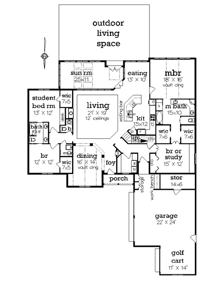 House Plan 65974 First Level Plan