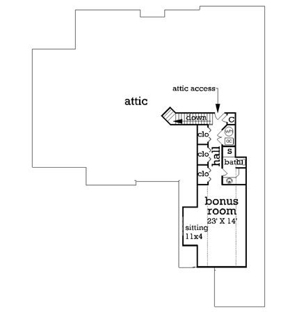 House Plan 65974 Second Level Plan