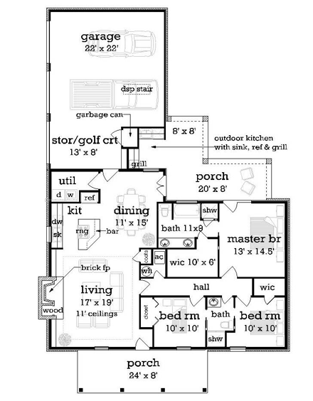 House Plan 65975 First Level Plan