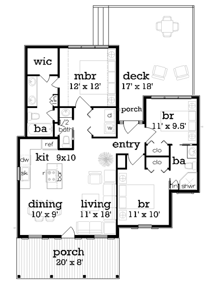 House Plan 65976 First Level Plan