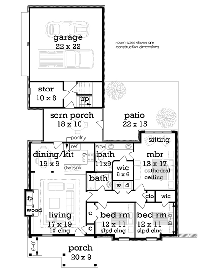 House Plan 65979 First Level Plan