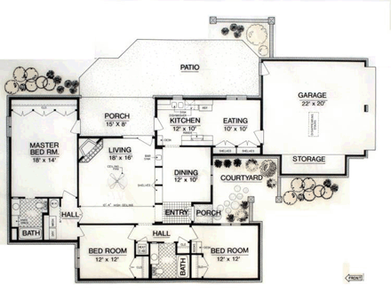 House Plan 65986 First Level Plan