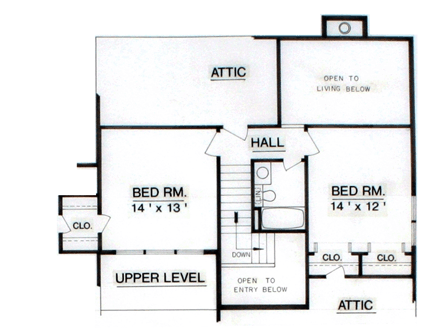 House Plan 65987 Second Level Plan