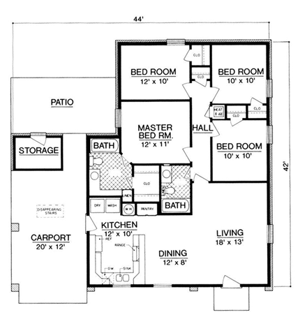 House Plan 65992 First Level Plan