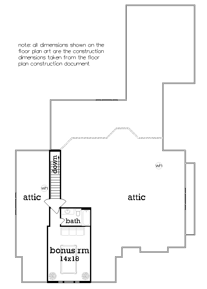 Farmhouse Level Two of Plan 65999