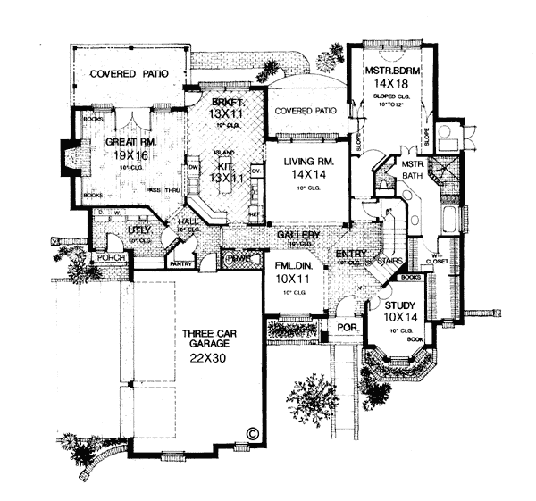 European French Country Tudor Level One of Plan 66005