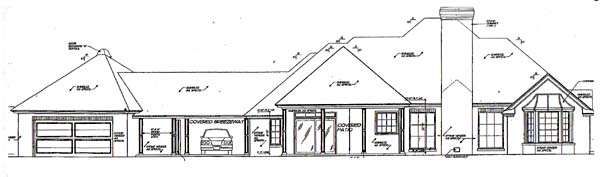 Colonial Southern Rear Elevation of Plan 66007