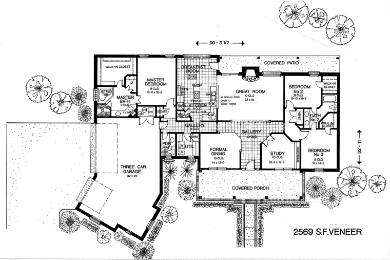Country One-Story Level One of Plan 66012