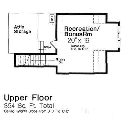 House Plan 66017 Second Level Plan