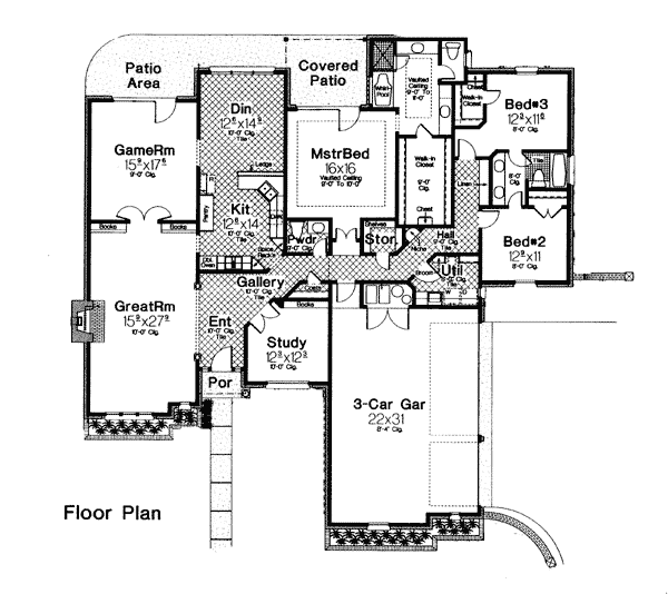 European One-Story Level One of Plan 66024