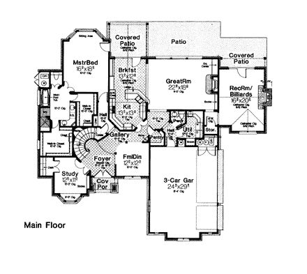 House Plan 66030 First Level Plan