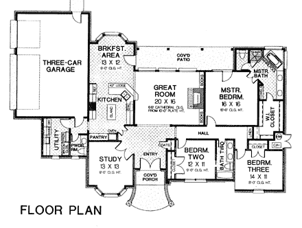 House Plan 66032 First Level Plan