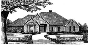 One-Story Traditional Elevation of Plan 66032