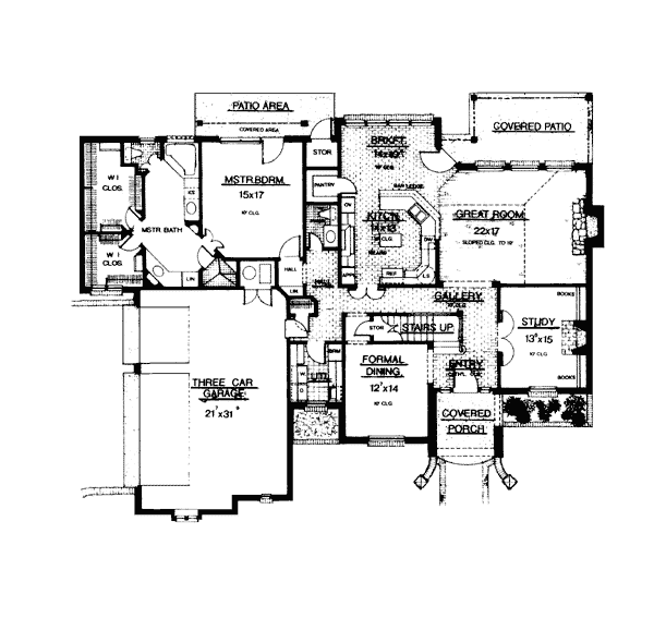 French Country Tudor Victorian Level One of Plan 66034