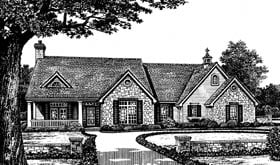 Country One-Story Traditional Elevation of Plan 66035