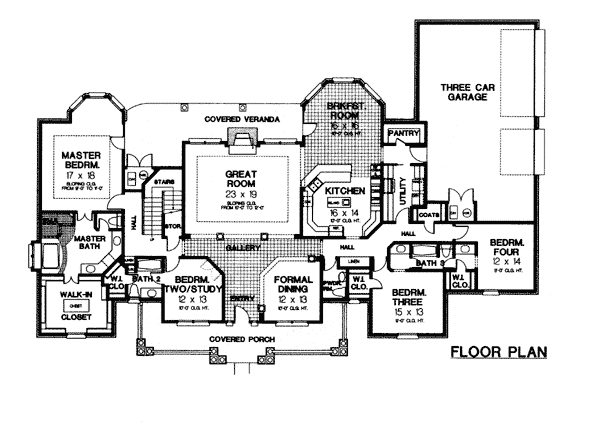 Country One-Story Level One of Plan 66036