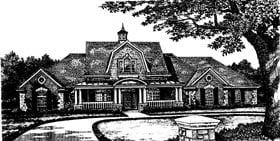 Country One-Story Elevation of Plan 66036