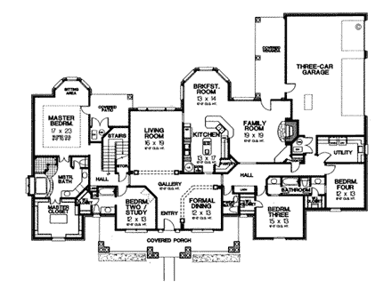 House Plan 66038 First Level Plan