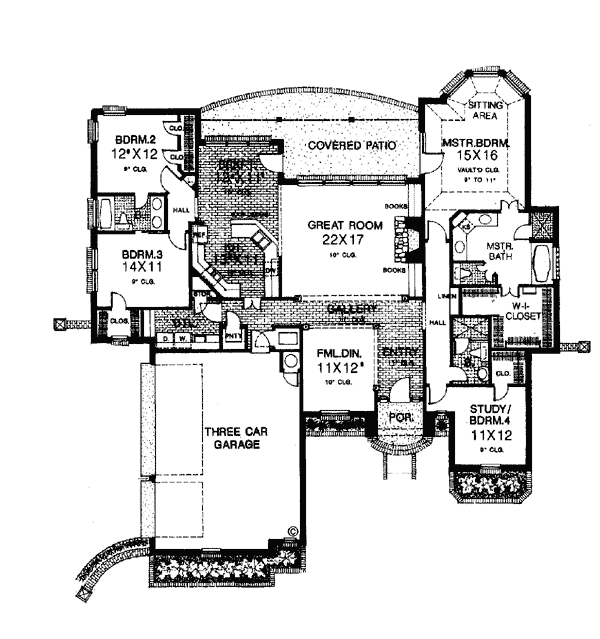 European One-Story Level One of Plan 66040