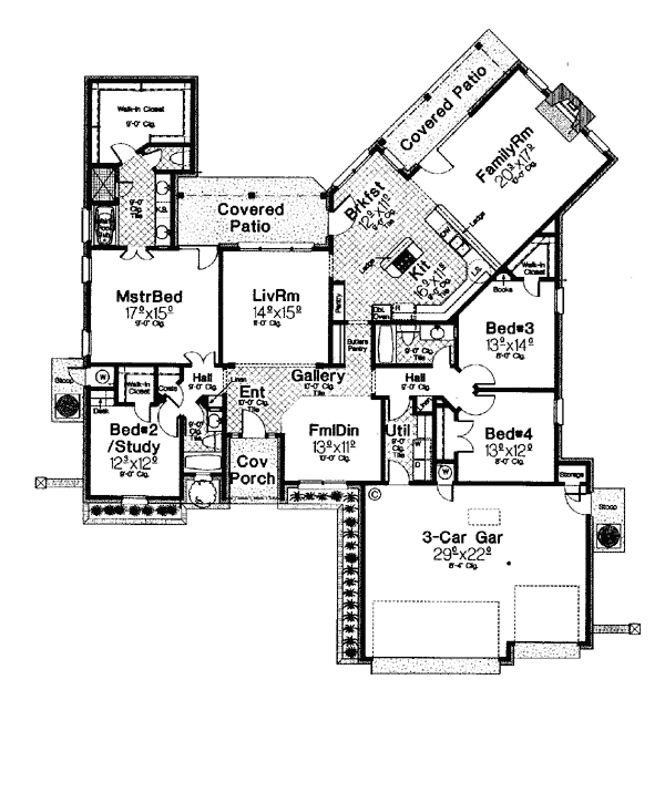 European One-Story Level One of Plan 66041