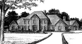 Colonial French Country Elevation of Plan 66046