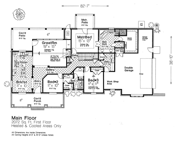 One-Story Level One of Plan 66051