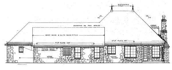 Country French Country Rear Elevation of Plan 66057
