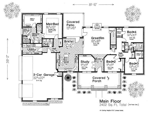 One-Story Level One of Plan 66058