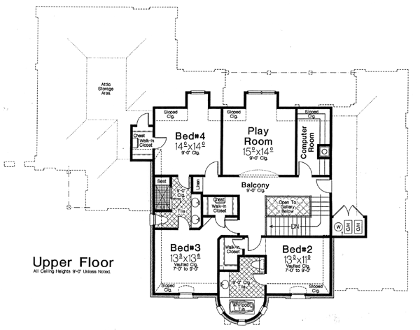 French Country Level Two of Plan 66059