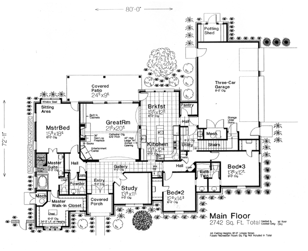 One-Story Level One of Plan 66061