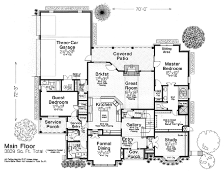 House Plan 66063 First Level Plan