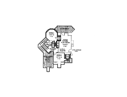 House Plan 66067 Second Level Plan