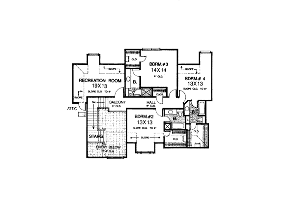 European French Country Tudor Level Two of Plan 66069