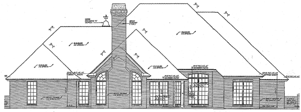 European Tudor Rear Elevation of Plan 66071