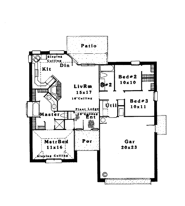 One-Story Traditional Level One of Plan 66075