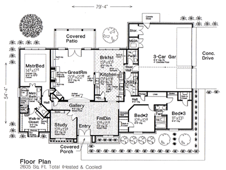 House Plan 66077 First Level Plan