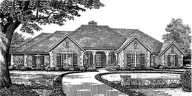 One-Story Traditional Elevation of Plan 66078