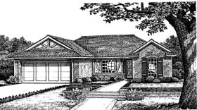 One-Story, Traditional, Tudor House Plan 66079 with 3 Beds, 2 Baths, 2 Car Garage Elevation